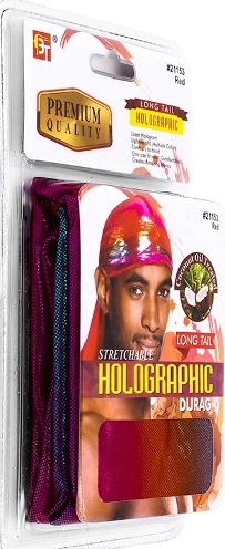 STRETCHABLE HOLOGRAPHIC DURAG(RED) 